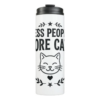 Less People More Cats Vintage Sarcastic Cat Design Thermosbeker