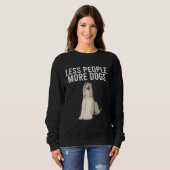 Less People More Dogs Afghan Hound  Introvert Trui (Voorkant volledig)