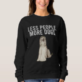 Less People More Dogs Afghan Hound  Introvert Trui (Voorkant)