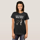 Less People More Dogs Border Collie  Introvert T-shirt (Voorkant volledig)