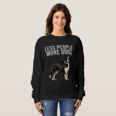 Less People More Dogs Border Collie  Introvert Trui (Voorkant volledig)