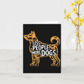 Less People More Dogs Funny Halloween Kaart (Gele Bloem)