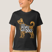 Less People More Dogs Funny Halloween  T-shirt (Voorkant)