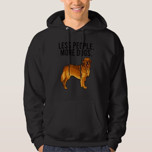 Less People More Dogs Golden Retriever Introvert Hoodie (Voorkant)