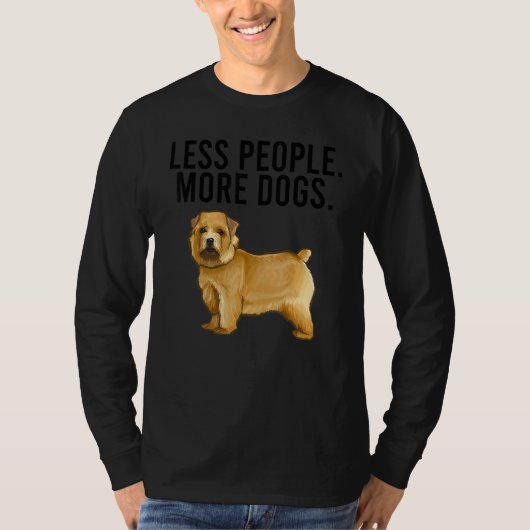 Less People More Dogs Norwich Terrier Introvert T-shirt (Voorkant)