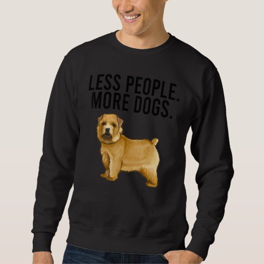 Less People More Dogs Norwich Terrier Introvert Trui (Voorkant)