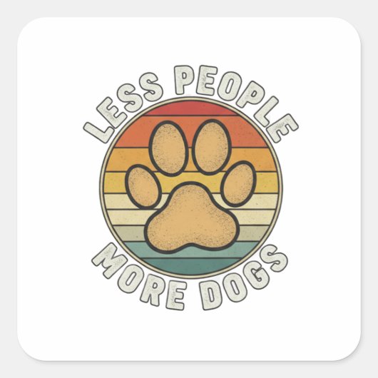 Less People More Dogs Sticker (Voorkant)