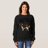 Less People More Dogs Welsh Springer Spaniel Intro Trui (Voorkant volledig)