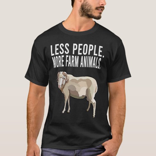 Less People More Farm Animals Ram  Introvert T-shirt (Voorkant)