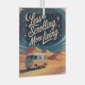 Less Scrolling, More Living Glas Ornament (Voorkant Rechts)