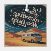 Less Scrolling, More Living Glas Ornament (Achterkant)