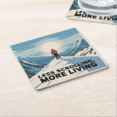 Less Scrolling, More Living Kartonnen Onderzetters (Schuin)