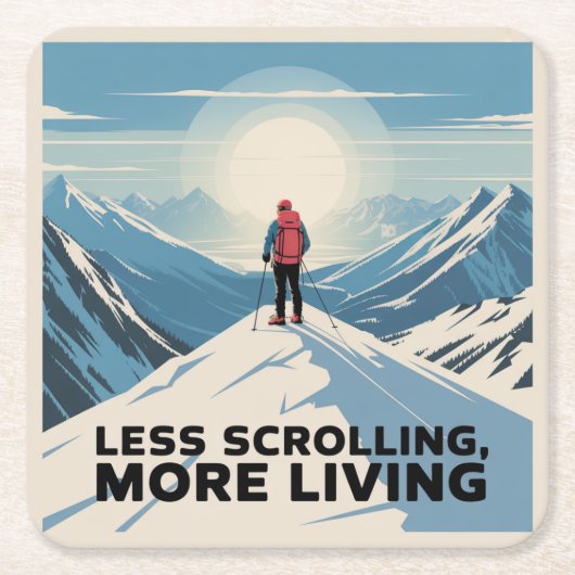 Less Scrolling, More Living Kartonnen Onderzetters (Voorkant)