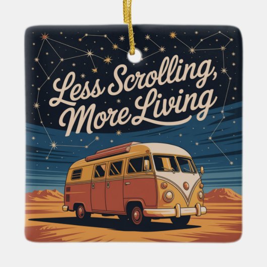 Less Scrolling, More Living Keramisch Ornament (Voorkant)