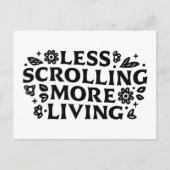 Less scrolling more living mindfulness quotes briefkaart (Voorkant)