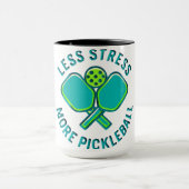 Less Stress More Pickleball Funny Player Mug Mok (Midden)