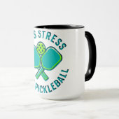 Less Stress More Pickleball Funny Player Mug Mok (Voorkant rechts)