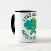 Less Stress More Pickleball Funny Player Mug Mok (Voorkant links)