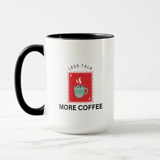 Less Talk More Coffee Stamp Illustration Mok (Links)