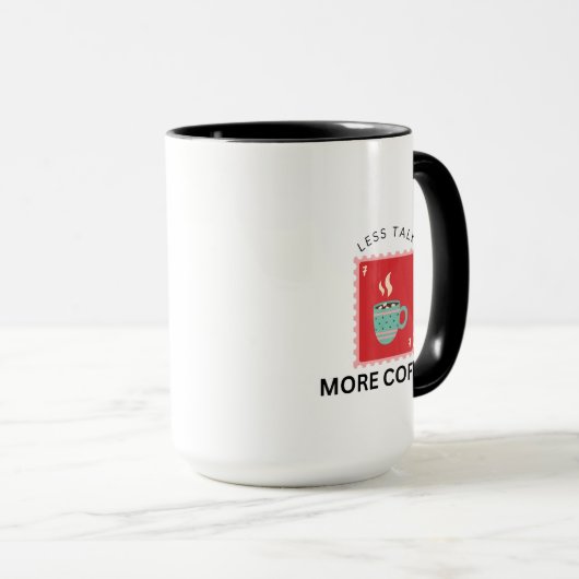 Less Talk More Coffee Stamp Illustration Mok (Voorkant rechts)