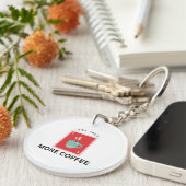 Less Talk More Coffee Stamp Illustration Sleutelhanger (Voorkant Rechts)