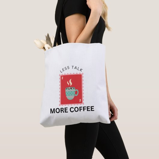 Less Talk More Coffee Stamp Illustration Tote Bag (Dichtbij)