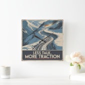 Less Talk. More Traction Vierkante Klok (Huis)