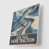 Less Talk. More Traction Vierkante Klok (Hoek)