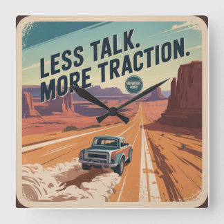 Less Talk. More Traction Vierkante Klok