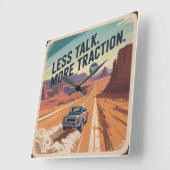 Less Talk. More Traction Vierkante Klok (Hoek)