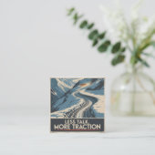 Less Talk. More Traction Vierkante Visitekaartje (Staand voorkant)