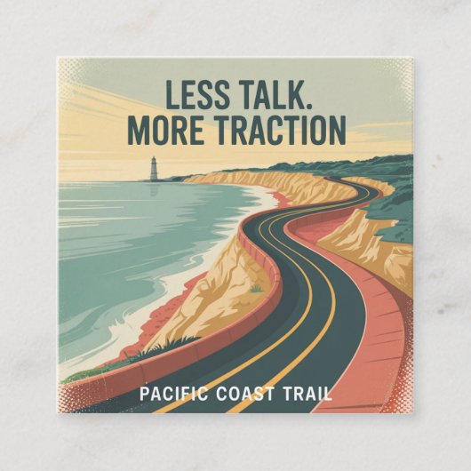 Less Talk. More Traction Vierkante Visitekaartje (Voorkant)