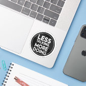 Less Talking More Doing Sticker | Productivity & M (Laptop met iPhone)