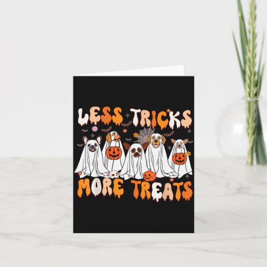 Less Tricks More Treats Soky Ghost Dogs Vet Tech  Kaart (Voorkant)