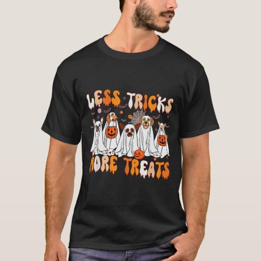 Less Tricks More Treats Soky Ghost Dogs Vet Tech T-shirt (Voorkant)