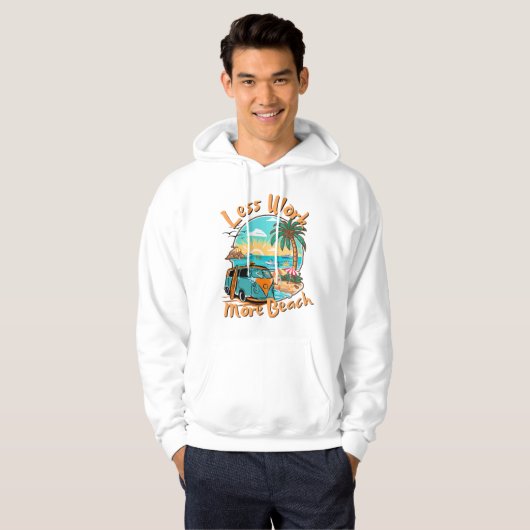 Less Work More Beach for Summer Vacation Hoodie (Voorkant volledig)