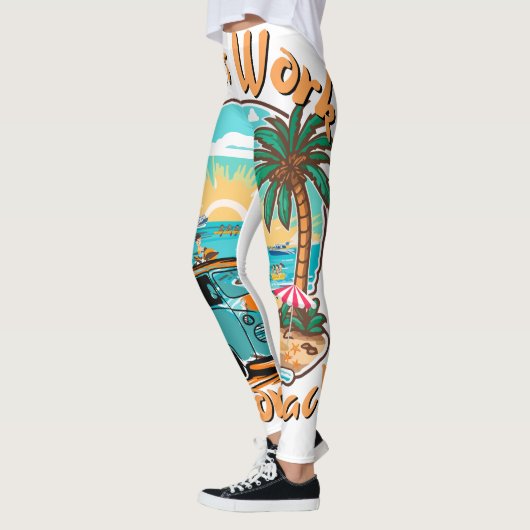 Less Work More Beach for Summer Vacation Leggings (Links)