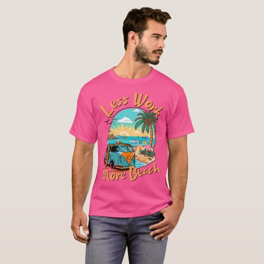 Less Work More Beach for Summer Vacation T-shirt (Voorkant volledig)