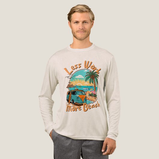 Less Work More Beach for Summer Vacation Tri-Blend Shirt (Voorkant)