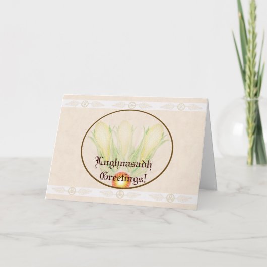 Lessen bij Lughnasadh Pagan Witch Wicca Triquetr Kaart (Voorkant)