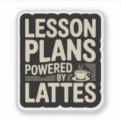 Lessen plannen aangedreven door Lattes Teacher Cof Sticker (Voorkant)