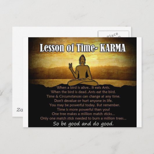 Lessen van Time_Karma Briefkaart (Voorkant / Achterkant)