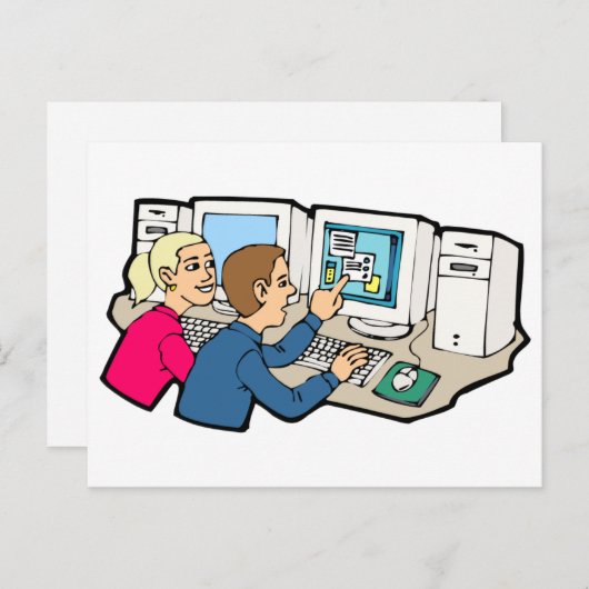 Lessen voor computerklasse briefkaart (Voorkant / Achterkant)