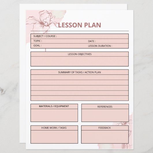  lessenplanner-Sjabloon (Voorkant / Achterkant)