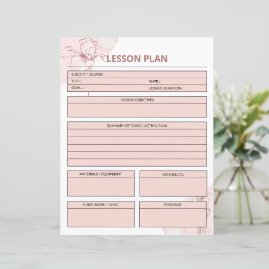  lessenplanner-Sjabloon (Staand voorkant)