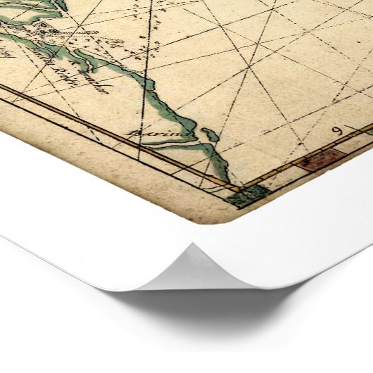 Lesser Antilles Map 1650 Poster (Hoek)