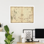 Lesser Antilles Map 1650 Poster (Thuiskantoor)