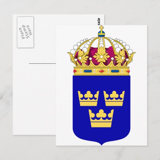 Lesser Coat of Arms Logo officiële symbool Zweden Briefkaart (Voorkant / Achterkant)