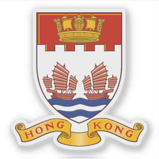 Lesser coat of arms of Hong Kong (1959-1997) Sticker (Voorkant)