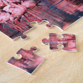 Lesser Flamingos (Phoeniconaias minor), Afrika, Legpuzzel (Zijkant)